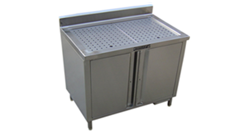 SS Work Station with Liquor Storage Lockable Cabinet